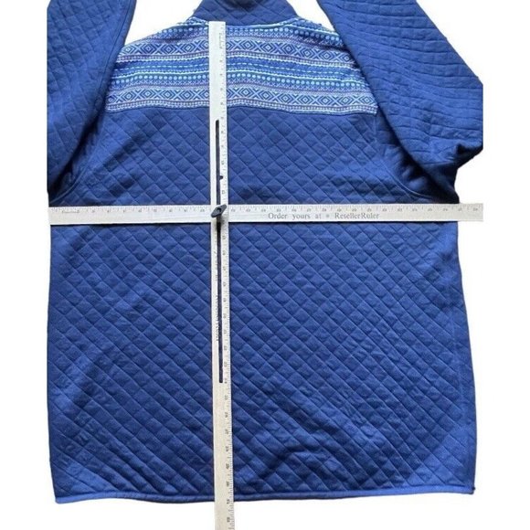 NWOT Vineyard Vines Holiday Fair Isle Fleece Pullover Sweater Snap Blue XXL Men - Picture 7 of 10